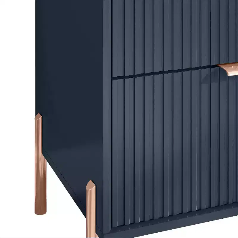 Festivo 4pc Modern Elegance Bedremm Chest and Dresser and 2 Drawer Nightstands Set Navy