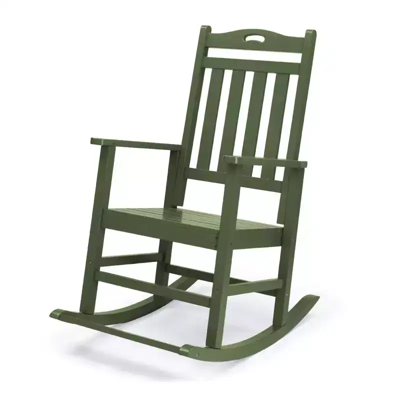 Karl Home | Solid Wood Patio Rocking Chair with Footrest