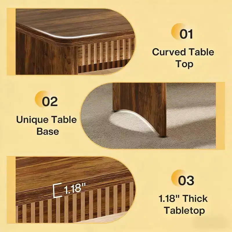 GDFStudio Ichi Farmhouse 3 Piece Wood Dining Set