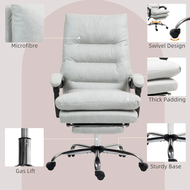 Vinsetto Microfibre Vibration Heated Reclining Massage Office Chair