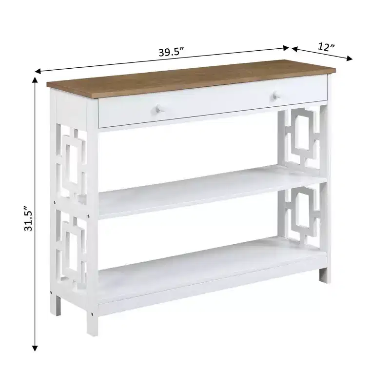 Town Square 1 Drawer Console Table with Shelves - Breighton Home