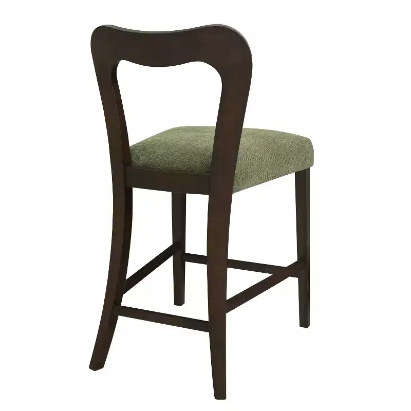 Christopher Knight Home Imamu Rubberwood Upholstered Counter Stools with Curved Open Back (Set of 2)