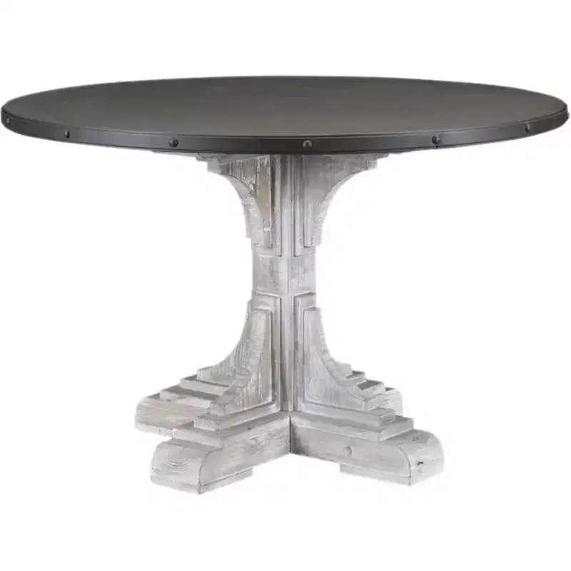 Boraam Serrano Round Dining Table Whitewash/Dark Brown