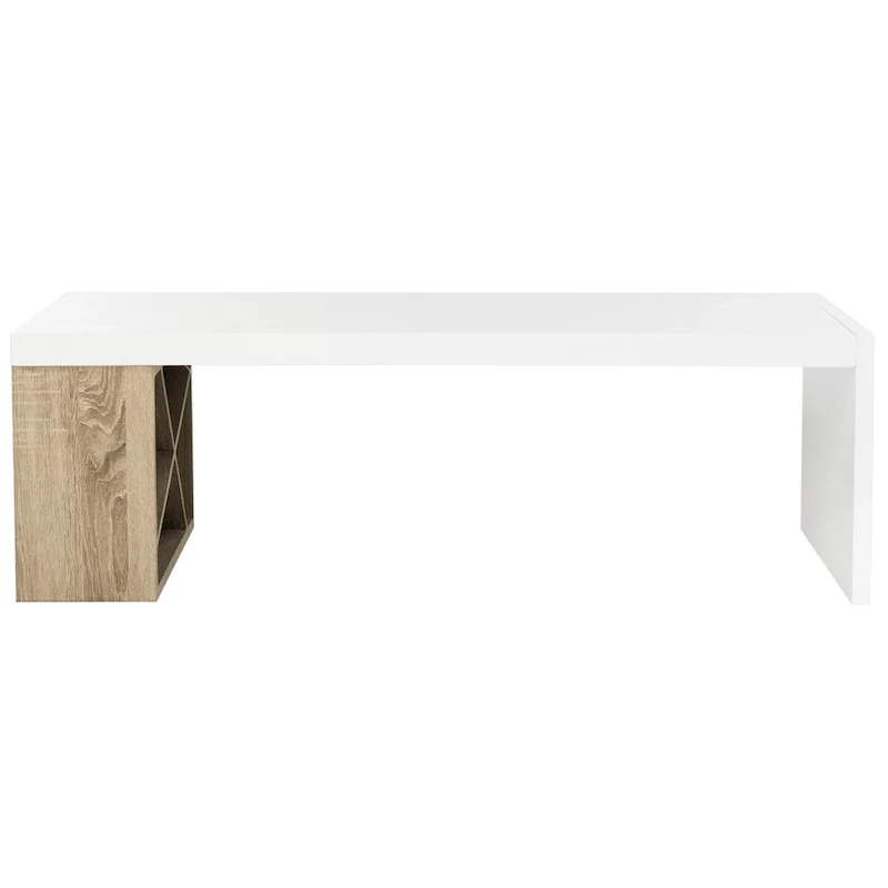 Shelva Scandinavian Side Storage Lacquer Coffee Table - 47.3   x 23.5   x 15   - 47Wx24Dx15H