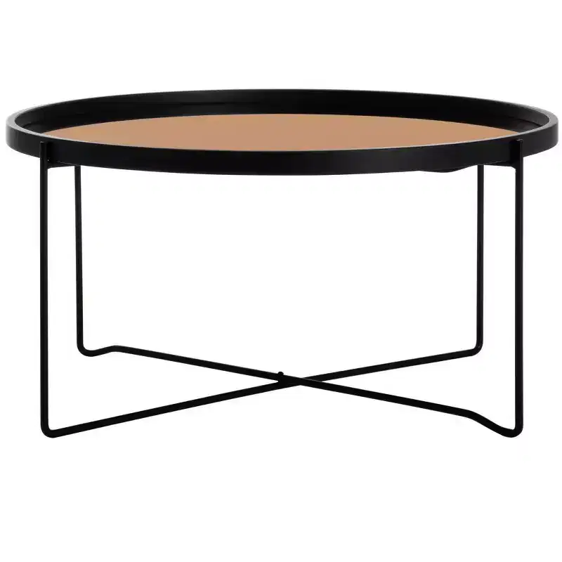 Ruby Tray Top Coffee Table - Rose Gold/Black - Safavieh