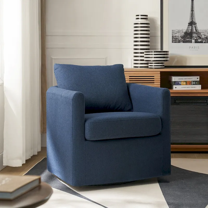 Erkenbald Modern 360-Degree Swivel Chair with Removable Slipcover by HULALA HOME