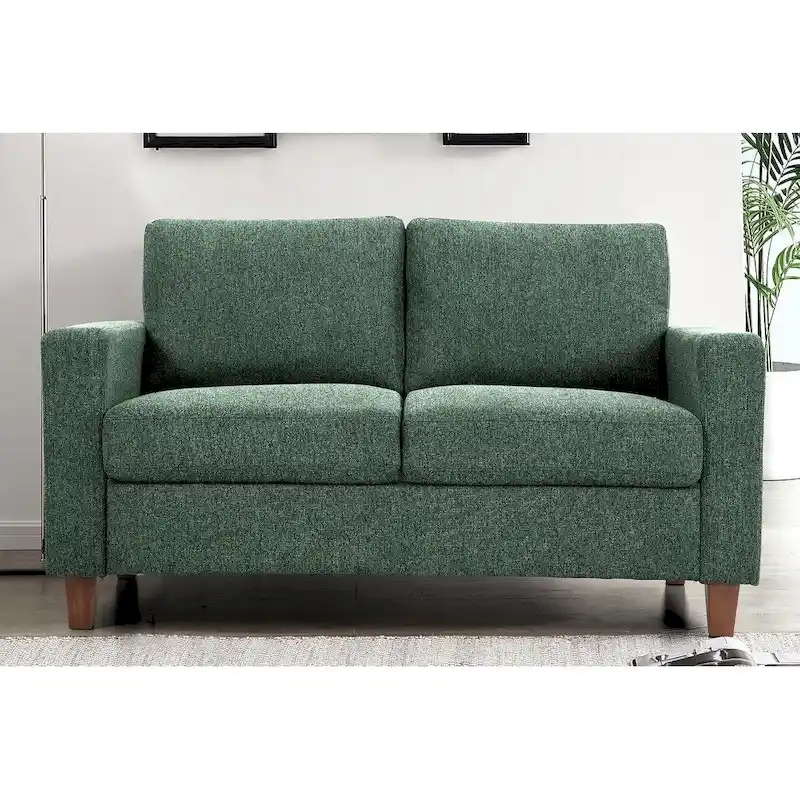 Miles Mid Century Modern Loveseat 2 Seater Sofa Couch with Reversible Back Pillows Large