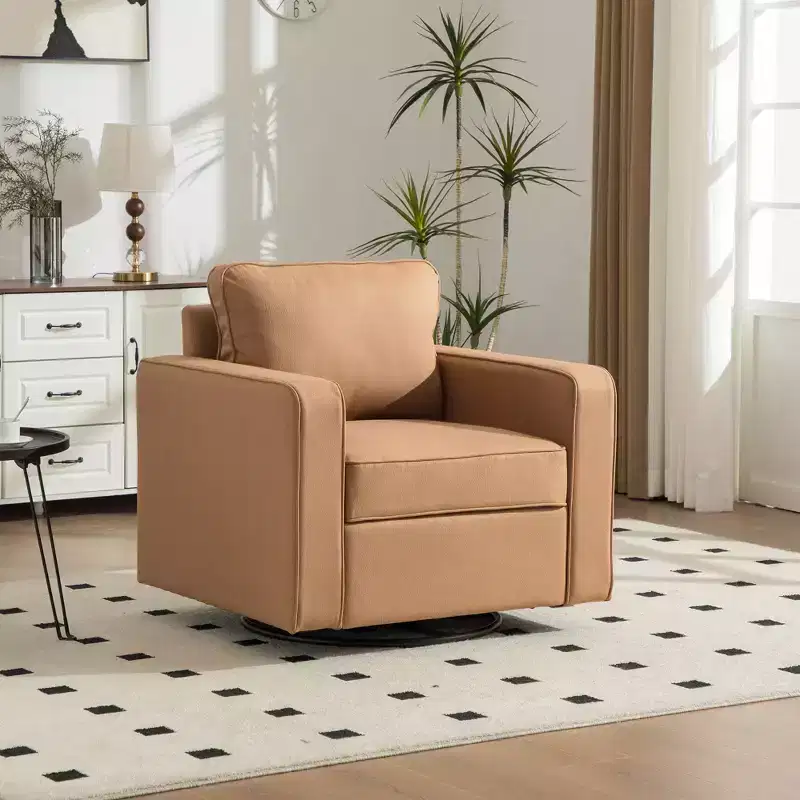 360 Swivel Armchair with Hidden Storage, Club Chair Single Sofa with Pillow for Living Room, Bedroom, Reading Room - ModernLuxe