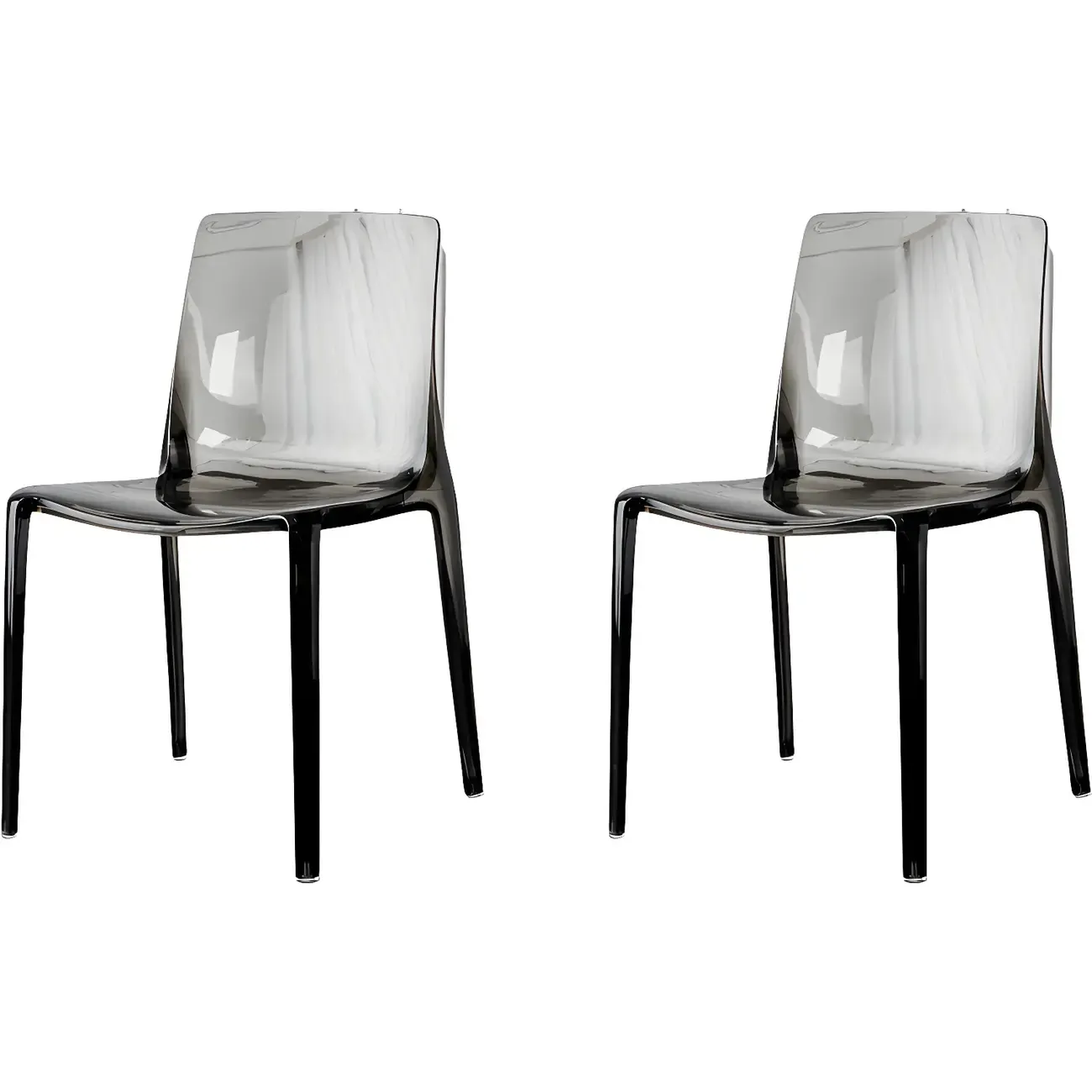 Amber Acrylic Armless Low Back Dining Chair