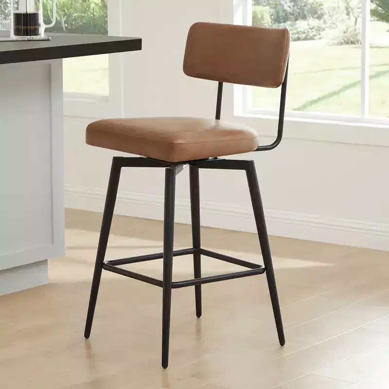 Spruce&Spring Swivel Counter Height Bar Stool Chairs with Metal Frame Set of 2