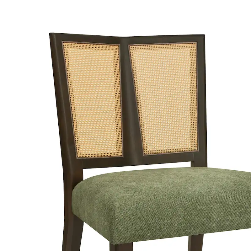 Christopher Knight Home - Oliver Mid-Century Rattan Back Upholstered Dining Chair Set of 2