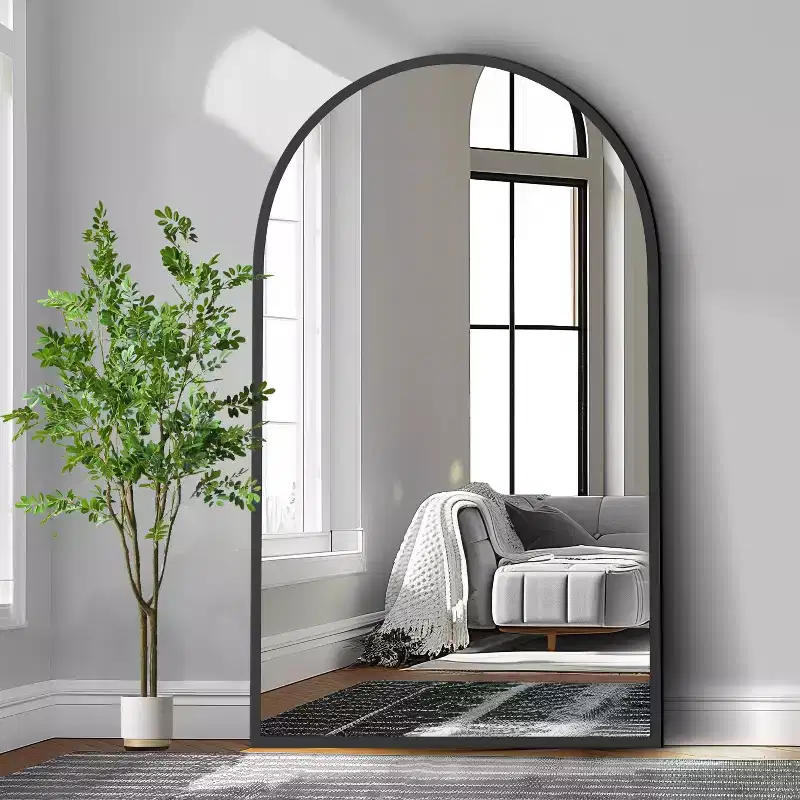 Vintage Arched Full Length Standing Mirror Vanity Floor Mirror