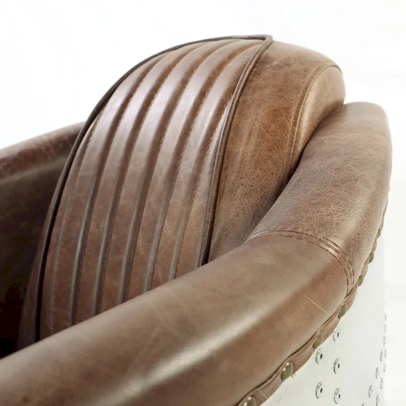 Acme Furniture Brancaster Top Grain Leather Retro Brown Arm Chair