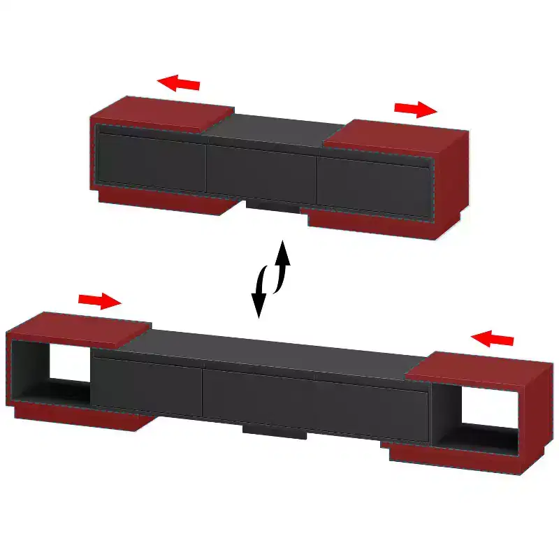 Famapy Extendable TV Console Table Modern TV Cabinet with Drawers