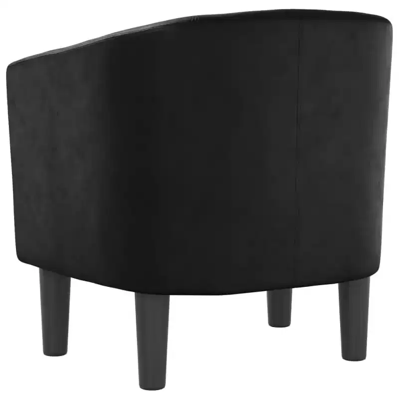 vidaXL Tub Chair - Black Faux Leather Single Durable Accent Chair