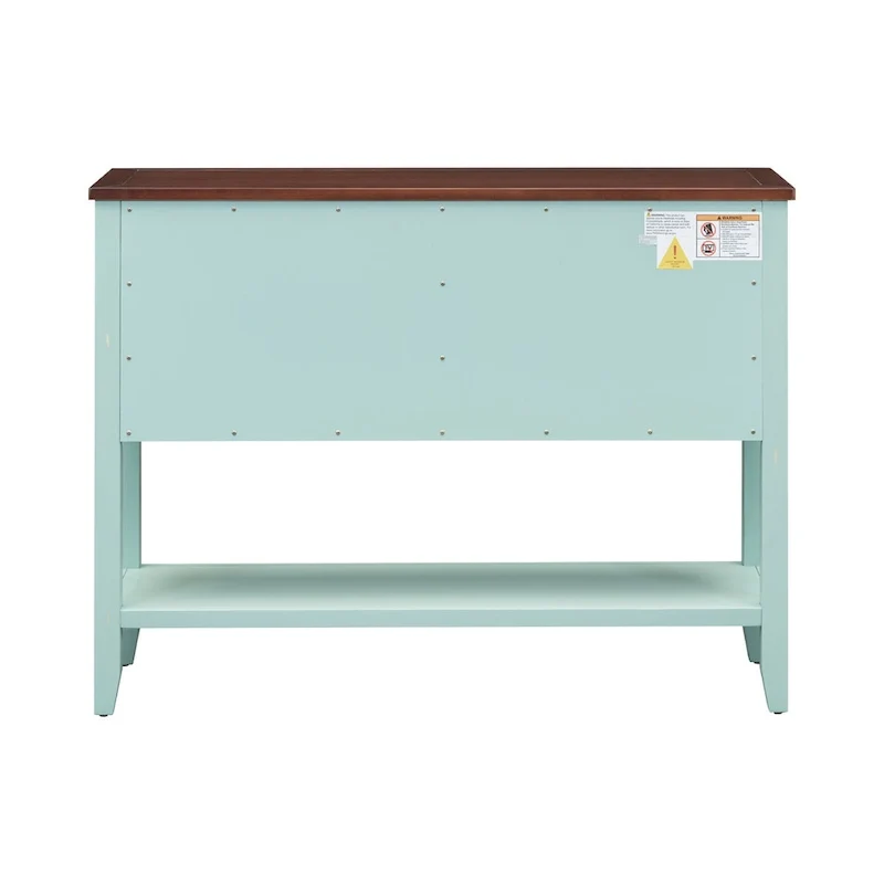 Retro Sideboard Console Table with Drawers and Bottom Shelf