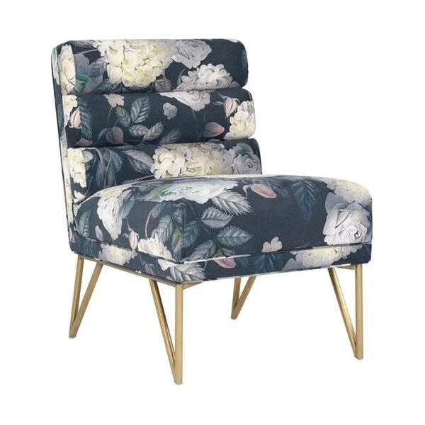 Floral Velvet Accent Chair