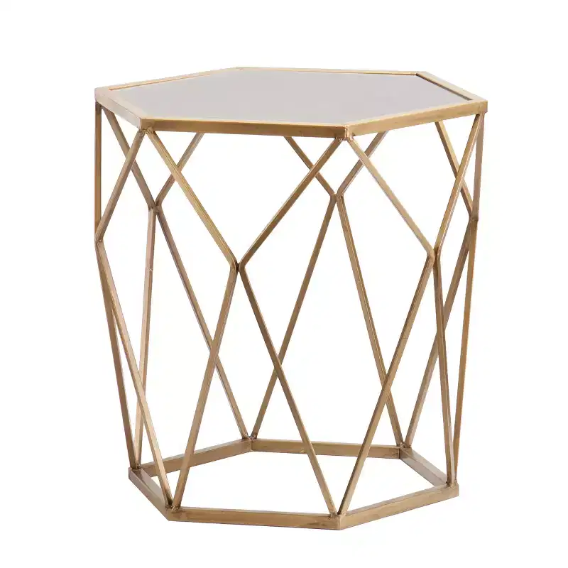 Joelle Geometric Accent Table - Gold - SEI