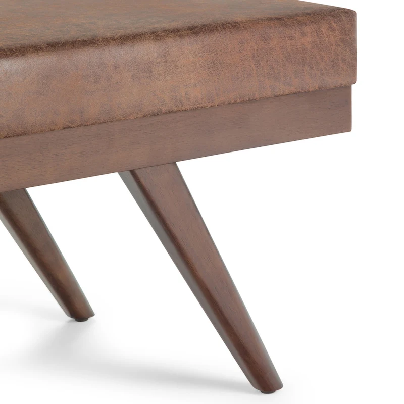 WYNDENHALL Nadine 48 inch Wide Mid Century Modern Rectangle Ottoman Bench
