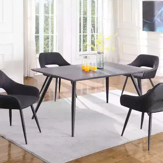 Contemporary Dining Table with Melamine Wooden Top