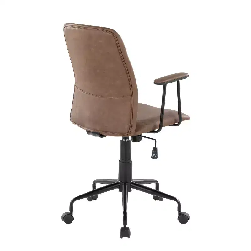 LumiSource Fredrick Office Chair Black Metal/Espresso PU