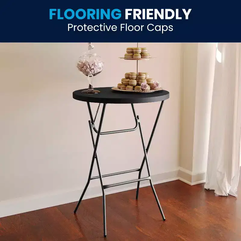 Flash Furniture 2.6-Foot Round Plastic Bar Height Folding Table