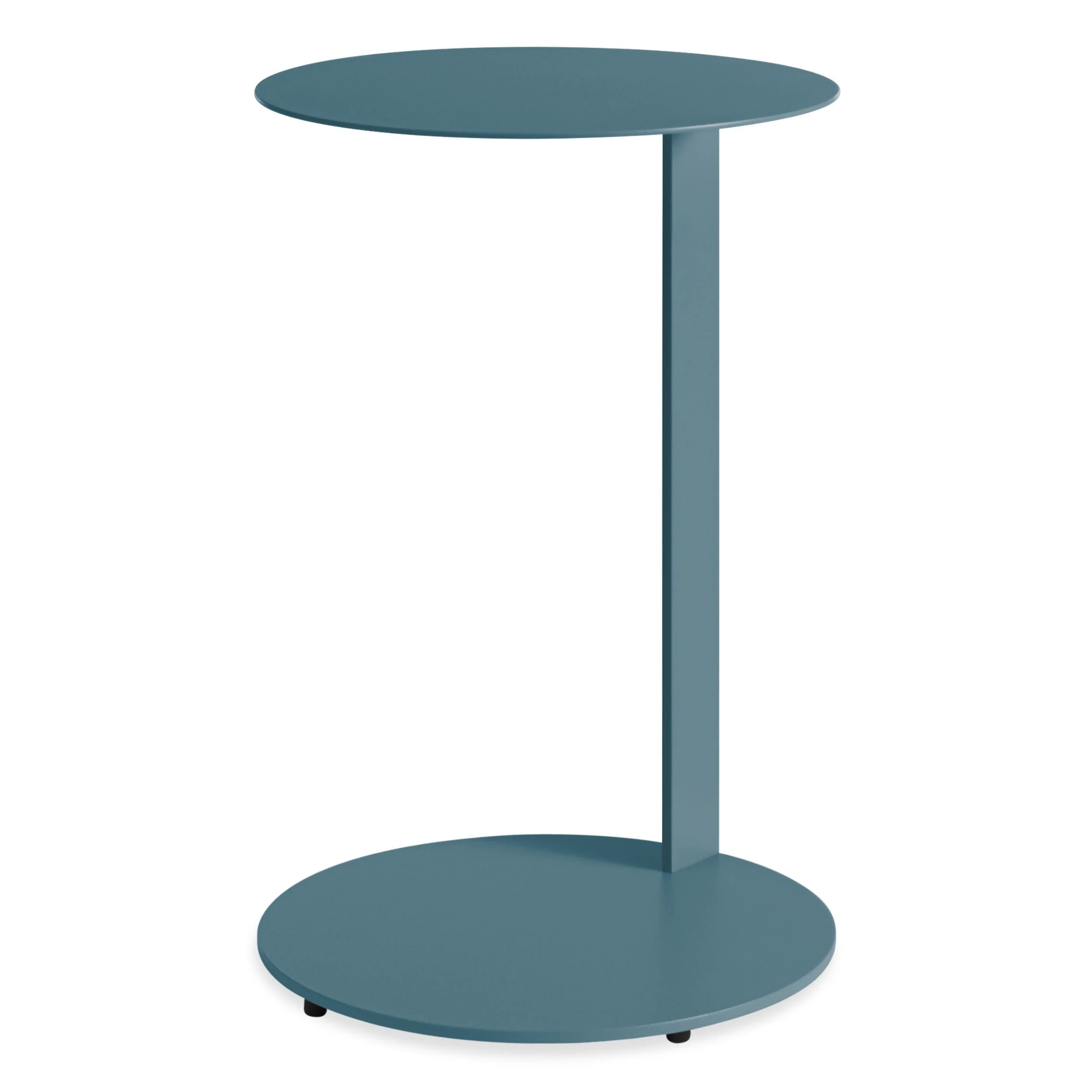 Modern Celery Green Steel C-Table with Cantilevered Top for Living Room