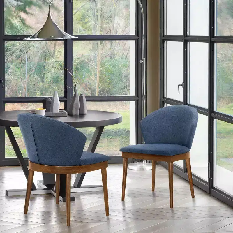 Set of 2Juno Fabric Wood Dining Chairs - Armen Living