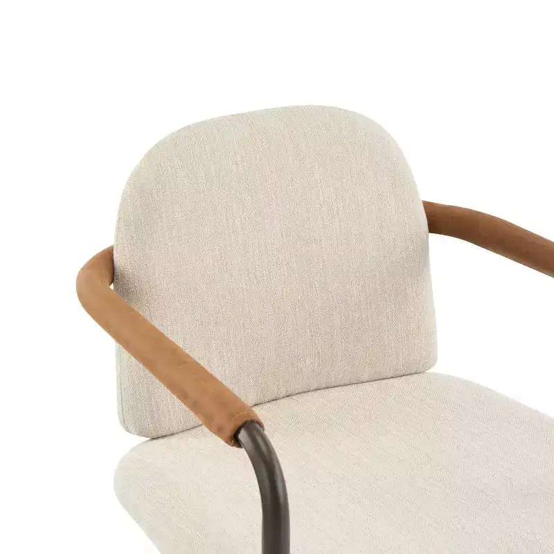 Christopher Knight Home Set of 2 Jeremiah Modern Upholstered Dining Chairs with Iron Frame Beige/Espresso