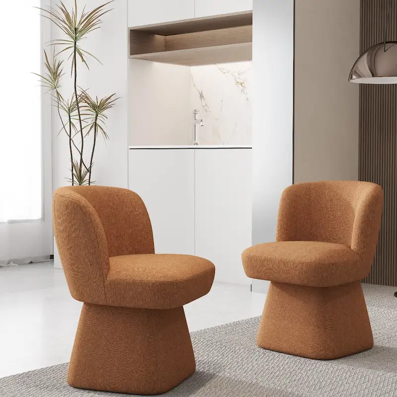 Fabric Upholstered Dining Chairs Set of 2
