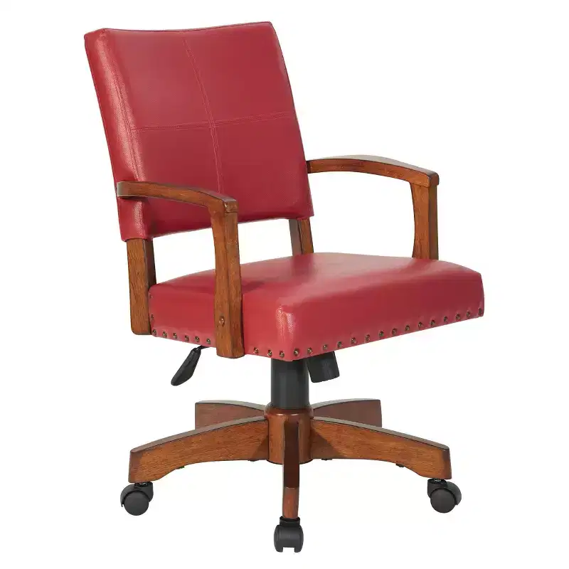 Deluxe Wood Bankers Chair Faux Leather - OSP Home Furnishings