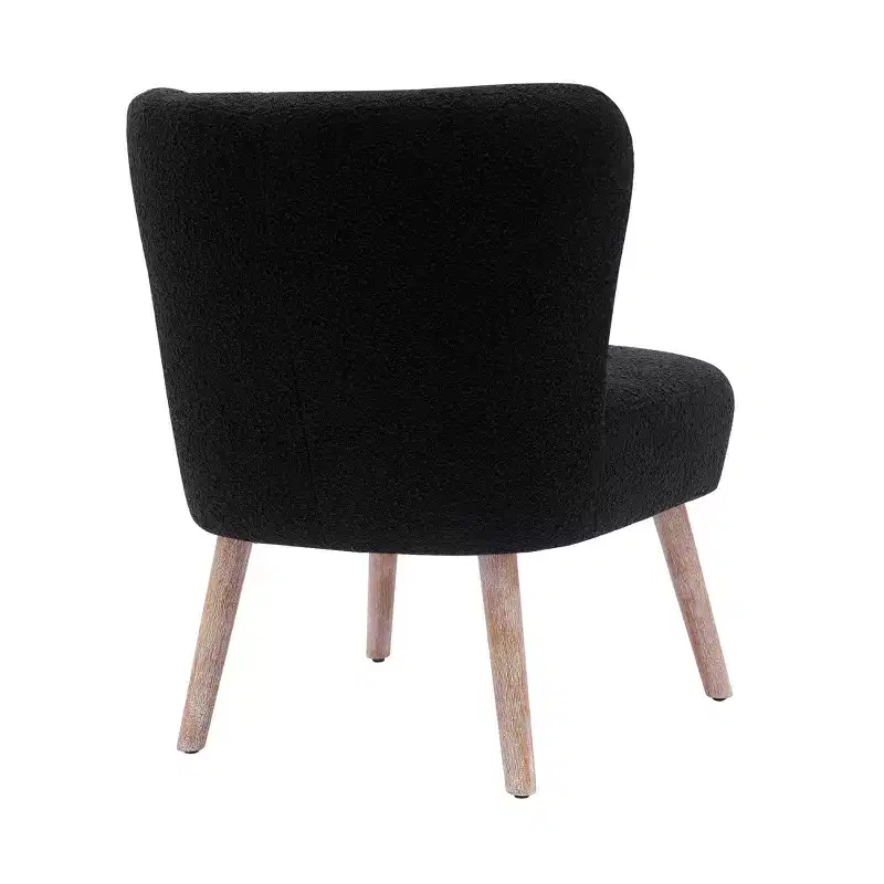 WestinTrends 25.5 Wide Upholstered Boucle Accent Chair with Ottoman Foot Stool Set