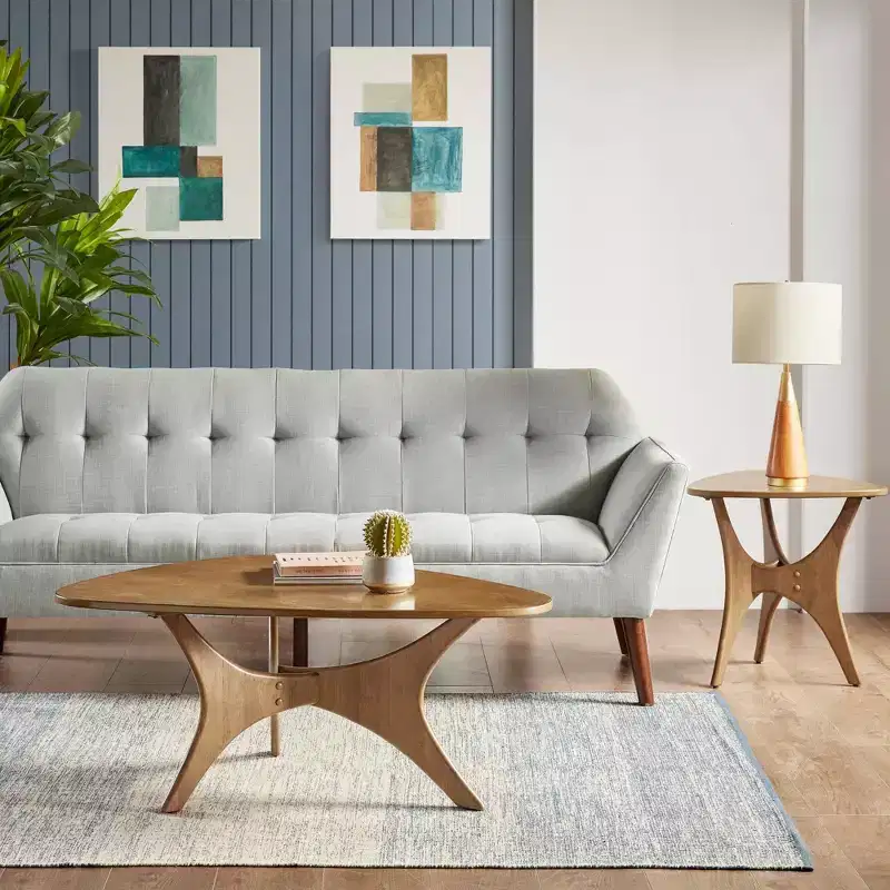 Triangular Wood Side Table
