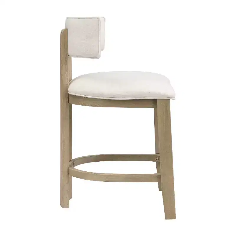 Christopher Knight Home Johnson 3 Piece Farmhouse Rubberwood Upholstered Counter Height Dining Chairs with Fluted Table