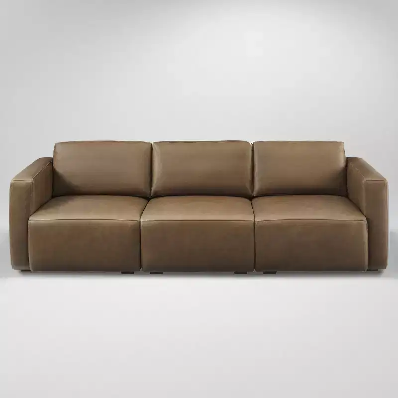Luxury Genuine Leather 3-Seater Sofa