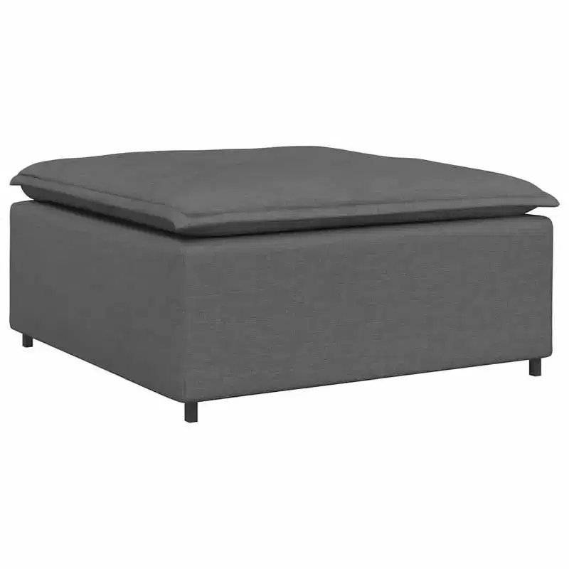 vidaXL Modular Sofa with Footstool & Cushions Fabric Dark Gray - Dark Gray