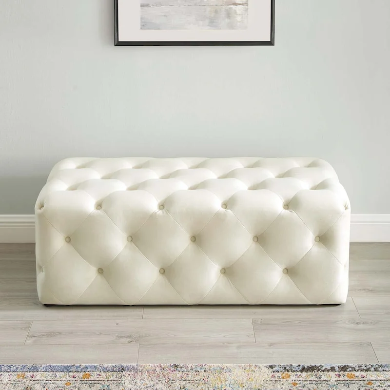 Carson Carrington Ullervad 48-inch Button Tufted Entryway Velvet Bench