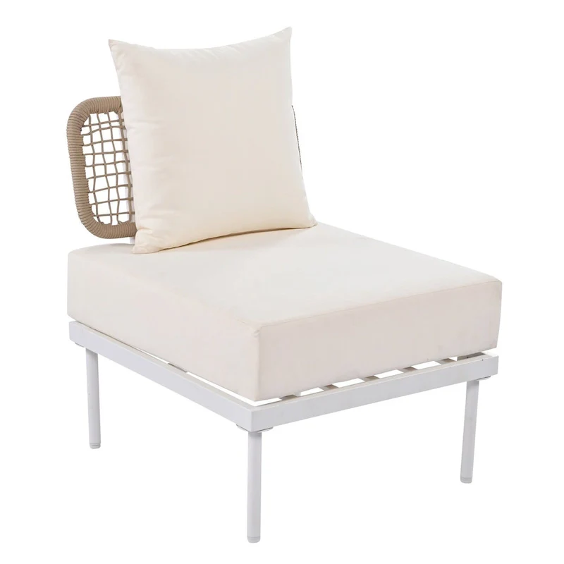 8-Piece Patio Sectional Sofa Set with Tempered Glass Coffee Table