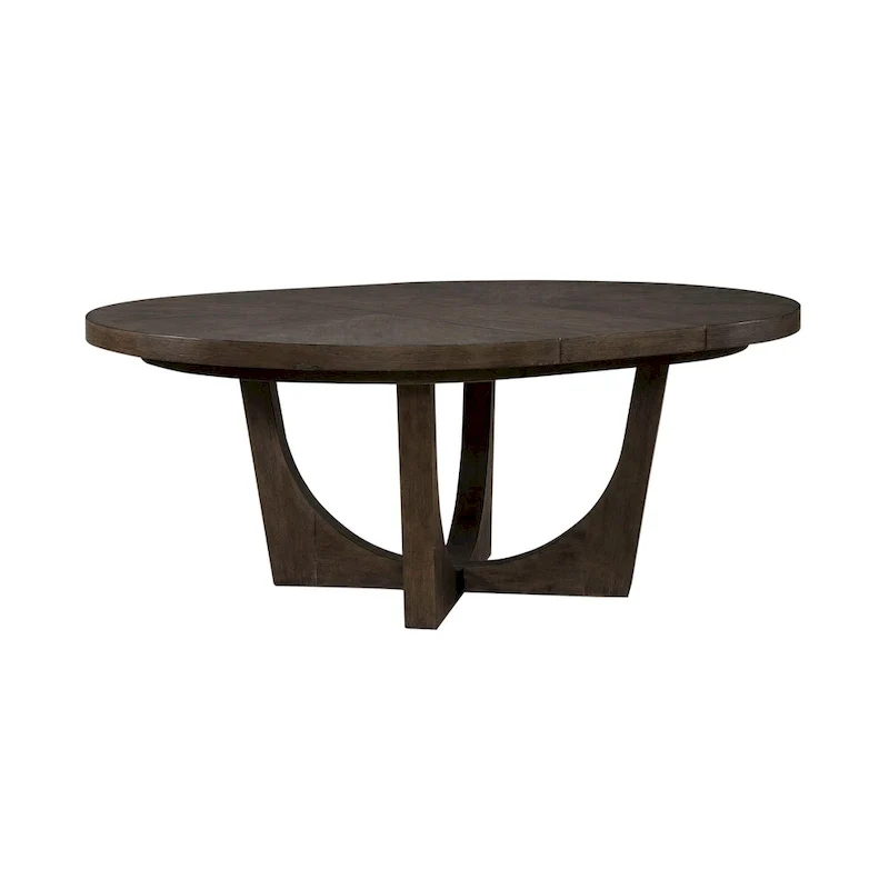 Cascade Falls Satin Espresso 5 Piece Pedestal Table Set with Chairs