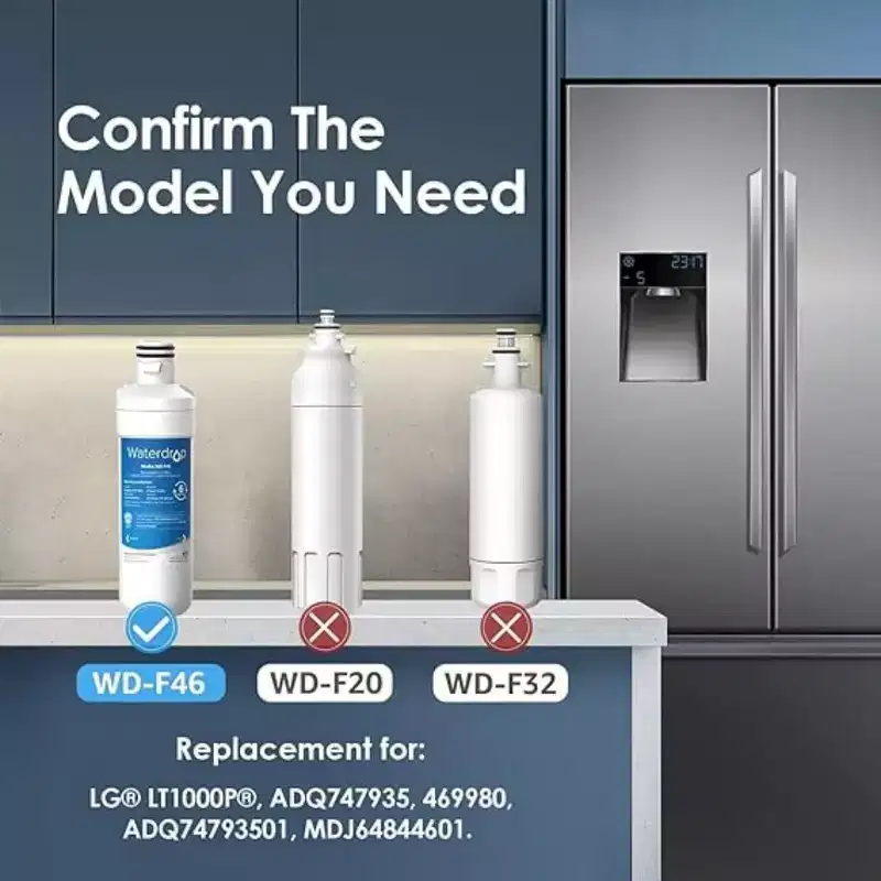 Waterdrop ADQ747935 LT1000PC Replacement for LG LT1000P/PC/PCS ThinQ Refrigerator Water Filter, LFXS26973S,NSF 42 and 372 certified, 2 Combo