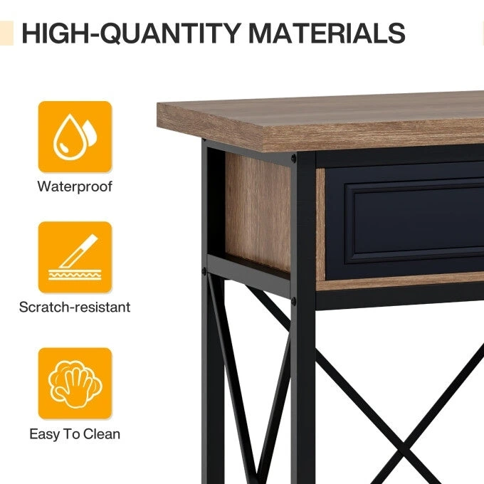 70.8 Farmhouse Console Table with 3 Drawers