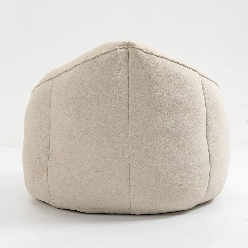 Beige Modern 40 Microfiber Accent Chair with Ottoman