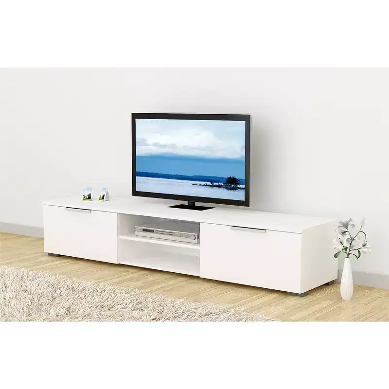 Tvilum, Match 2 Drawer 2 Shelf TV Stand, White High Gloss