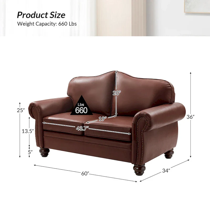 Angel Transitional Genuine Leather Sofa With Tufted Back by