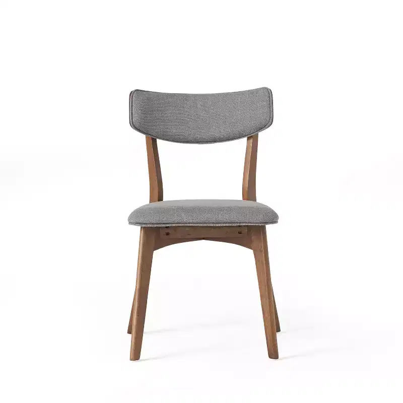 Mid-Century Modern Wood Fabric Upholstered 5 Piece Dining Set