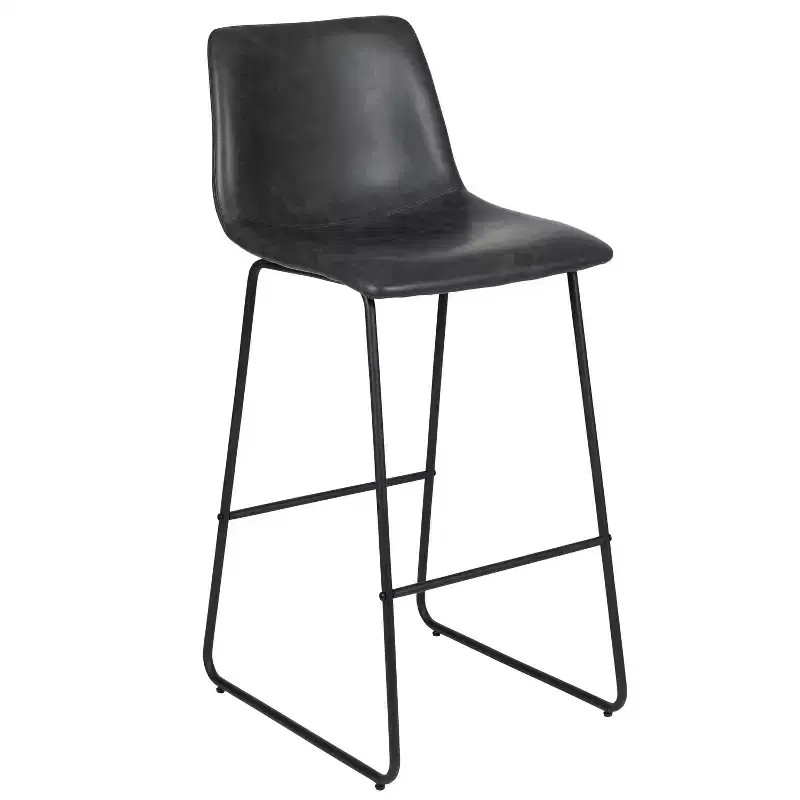 Merrick Lane 30 inch Faux Bar Height Bucket Seat Stools, Set of 2