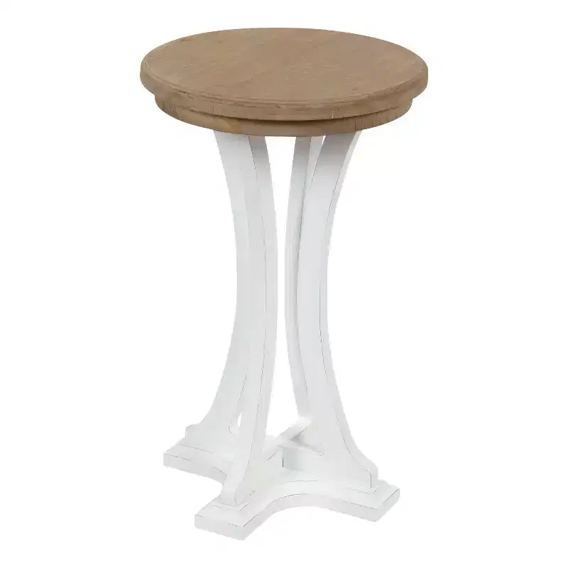 Kate and Laurel Linsley Round Wood Side Table, 16 Diameter, Rustic Brown