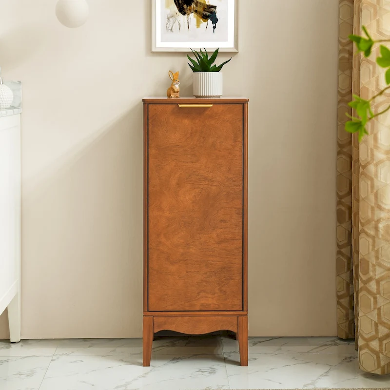 Modern Bathroom Floor Cabinet &Linen cabinet with Adjustable Shelves,Antique Brass(14.512.635.7)