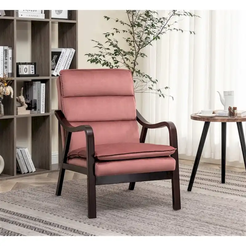 Clovis 24.8 Wide Mid-Century Modern Velvet Armchair