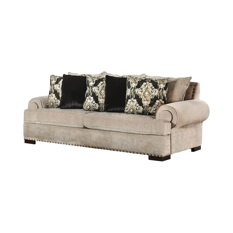 Furniture of America Jula Traditional Linen 2-piece Sofa Set